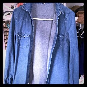 Blue denim button up
